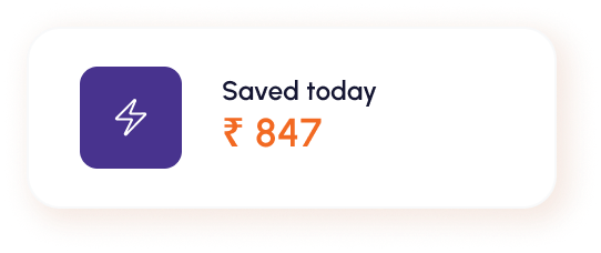 Saved today ₹847